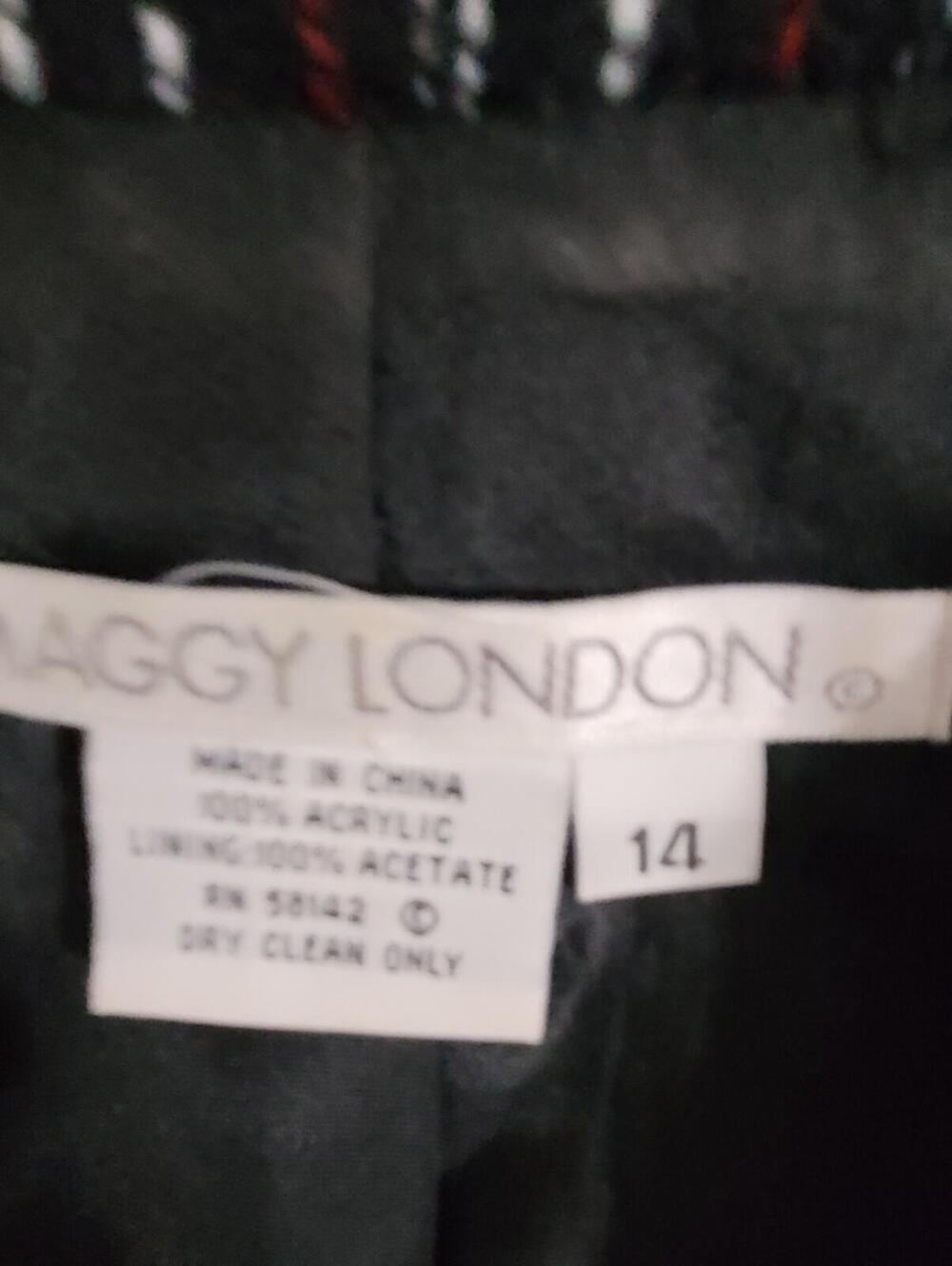 Maggie London Plaid Two-Piece Skirt Suit Sz 14 - Picture 7 of 8